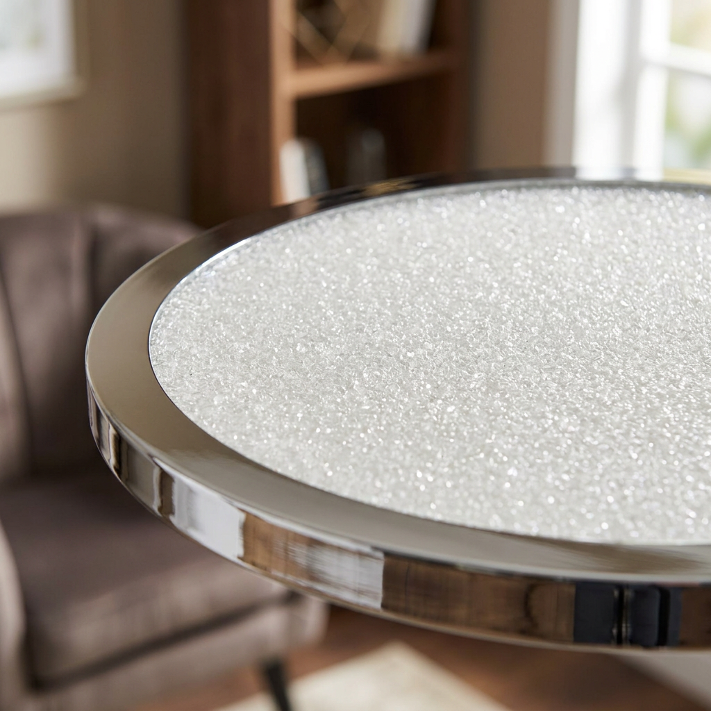 Plafonnier LED Métal Composite Chromé | Pixel — gros plan sur la matiere et la finition