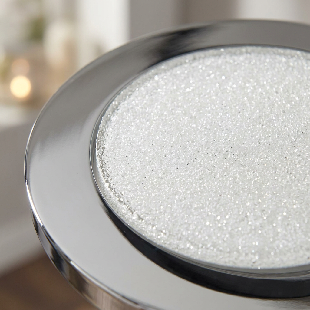 Plafonnier LED Métal Composite Chromé | Pixel — gros plan sur la matiere et la finition