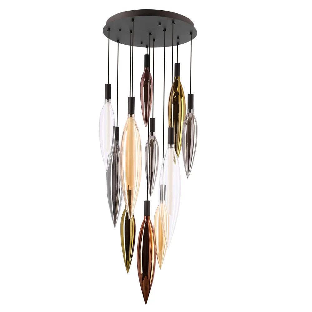 Suspension en métal avec tubes en verre multicolore haut de gamme · photo 2