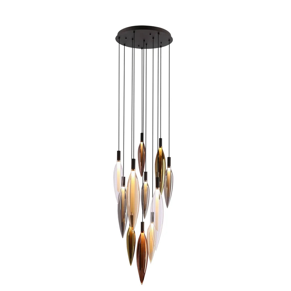 Suspension en métal avec tubes en verre multicolore haut de gamme · photo 3