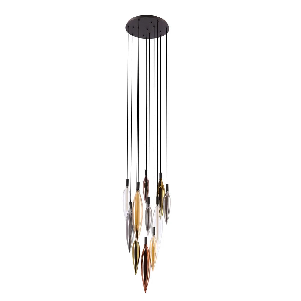 Suspension en métal avec tubes en verre multicolore haut de gamme · photo 4