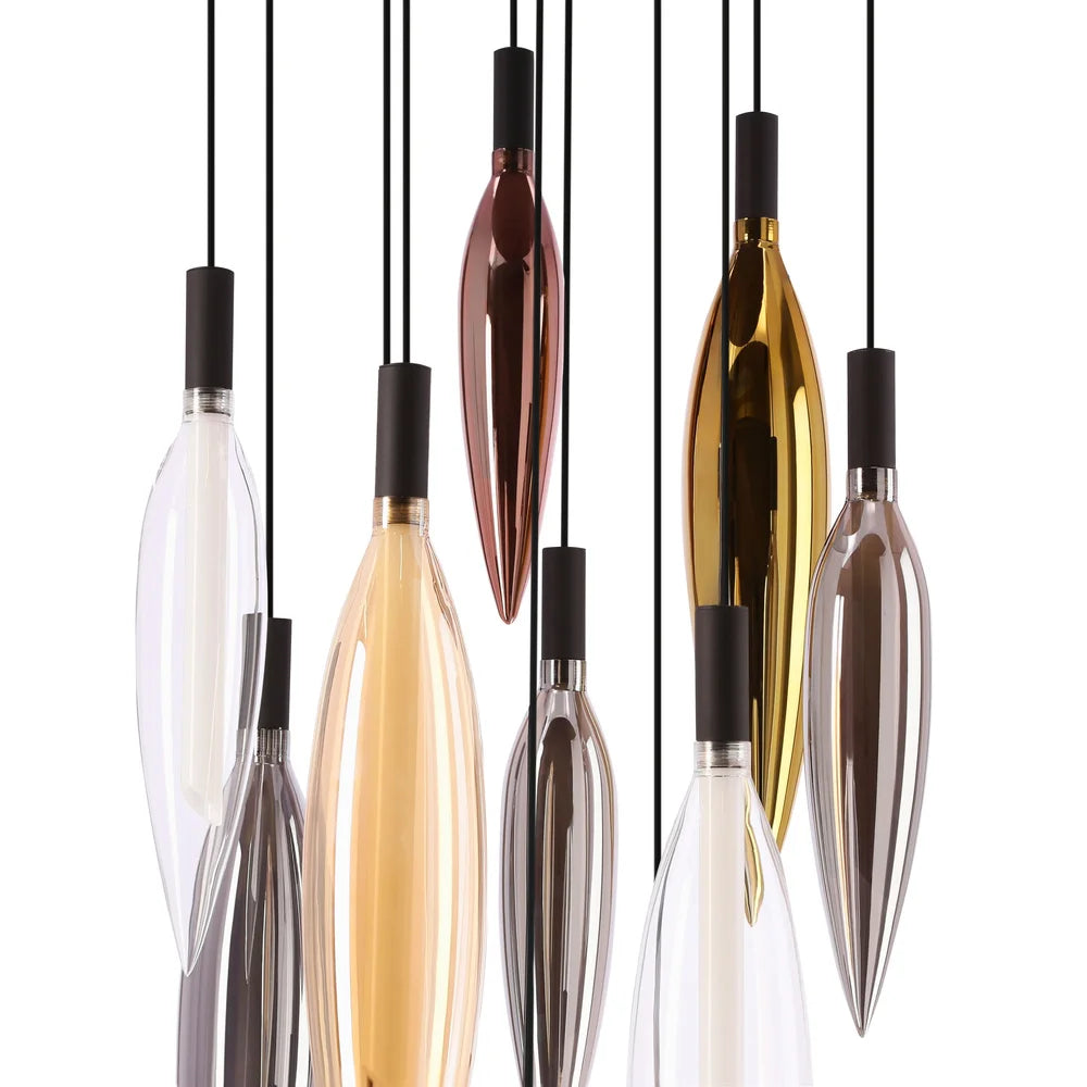 Suspension en métal avec tubes en verre multicolore haut de gamme · photo 5