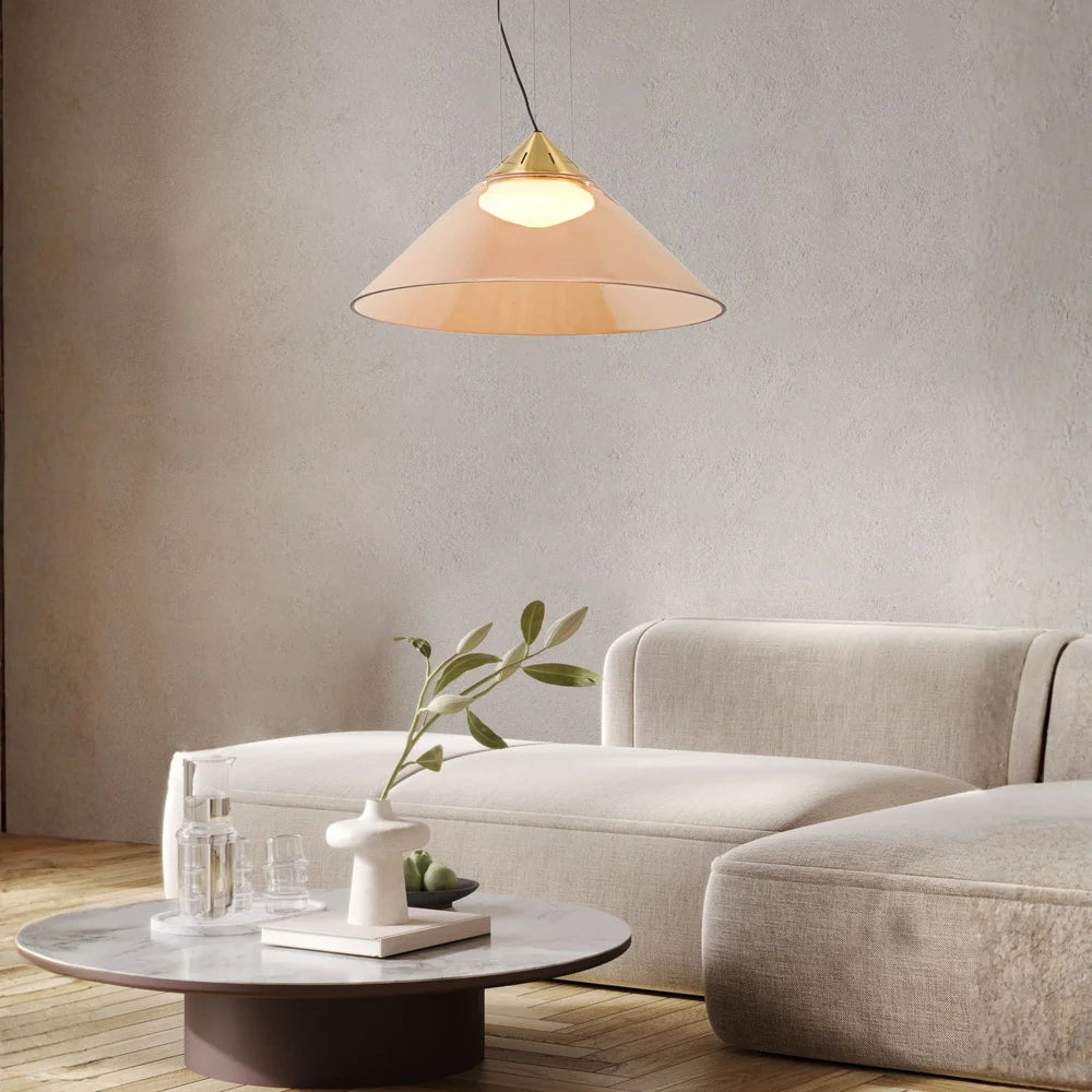 Suspension en verre ambré chic · photo 3