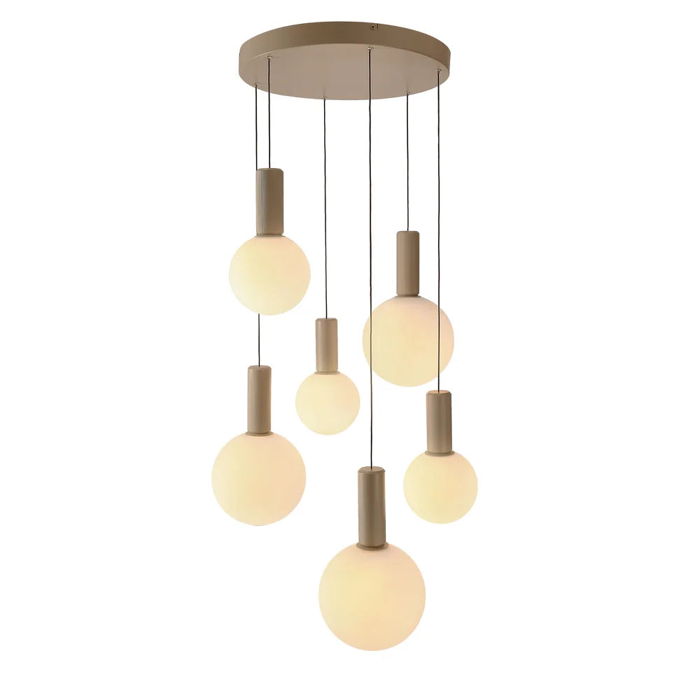 Suspension 6 Lampes Opaline Beige · Testa · photo 4