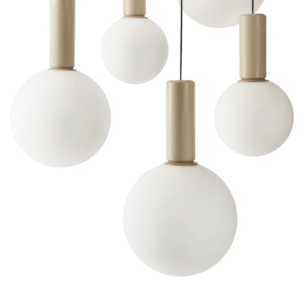 Suspension 6 Lampes Opaline Beige · Testa · photo 6