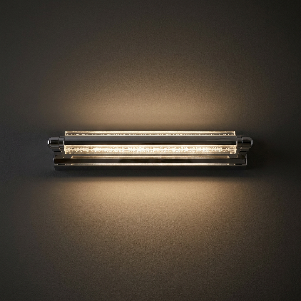 Applique murale LED Acier Composite Chromé Quasar — ambiance tamisée