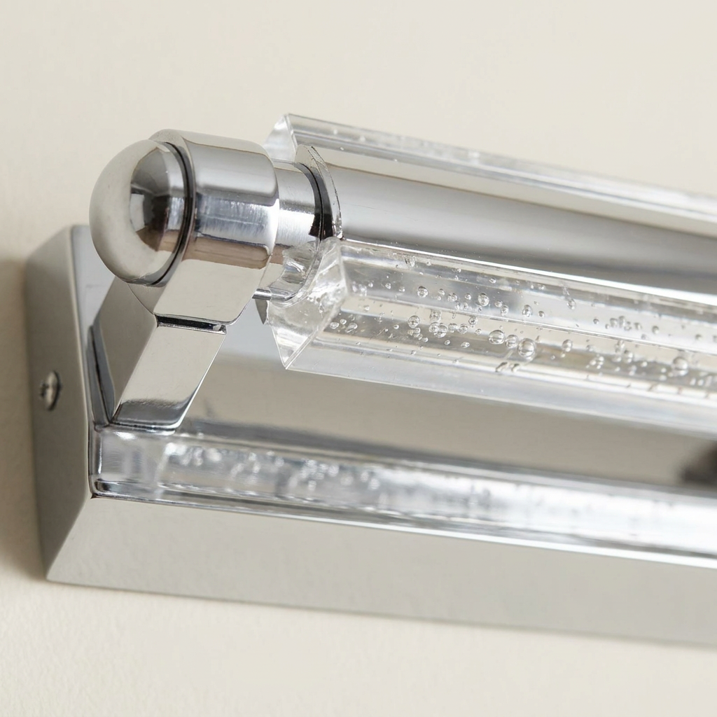 Applique murale LED Acier Composite Chromé Quasar — détail de la matière