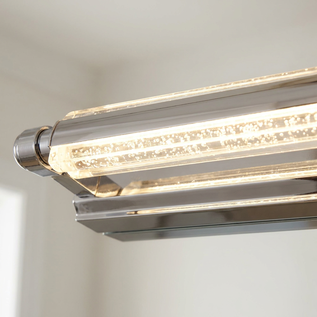 Applique murale LED Acier Composite Chromé Quasar — détail de la lumière
