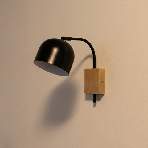 Applique murale acier noir E27 Rupi — éteinte en situation