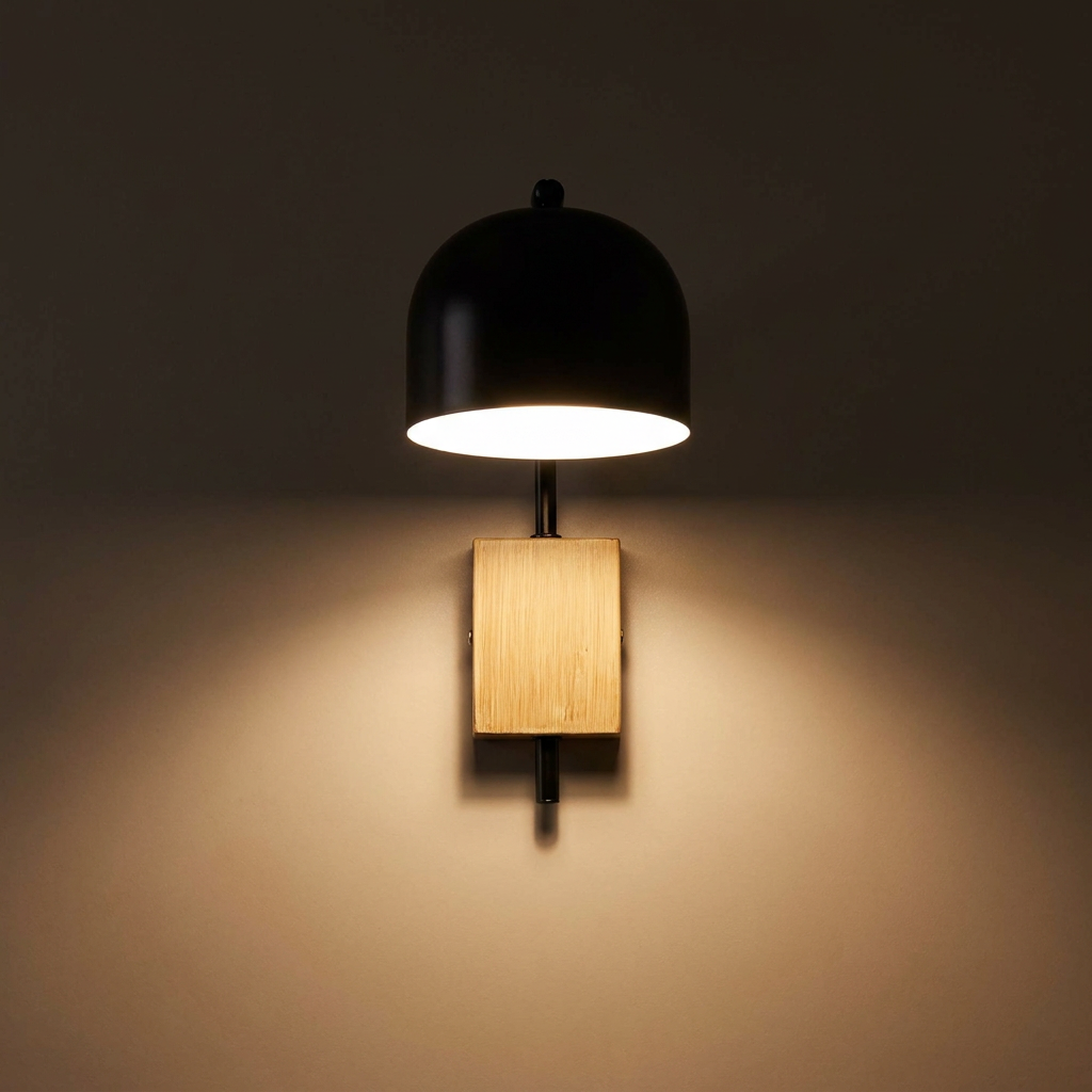 Applique murale acier noir E27 Rupi — ambiance tamisée