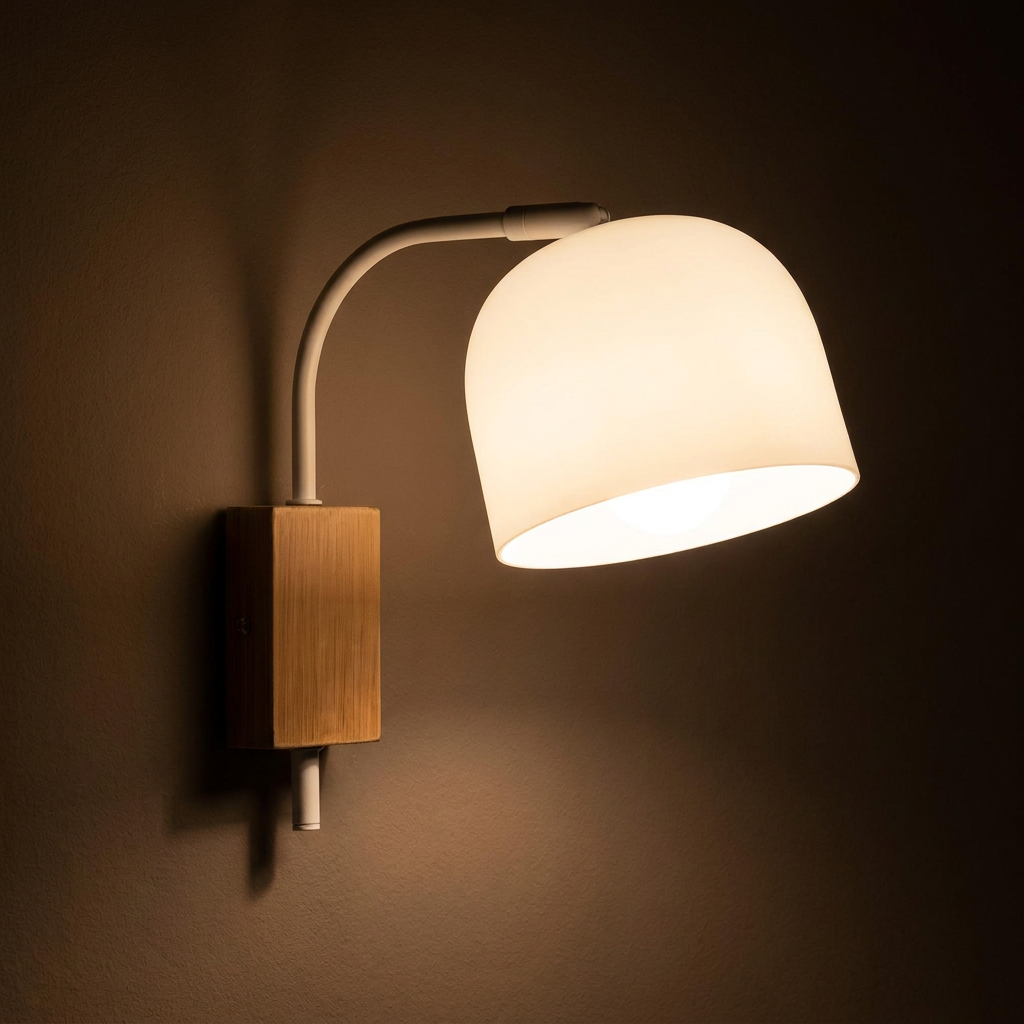 Applique murale acier blanc E27 Rupi — ambiance tamisée