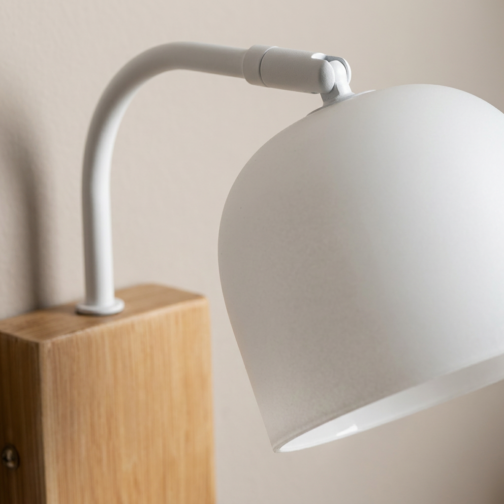 Applique murale acier blanc E27 Rupi — détail de la matière