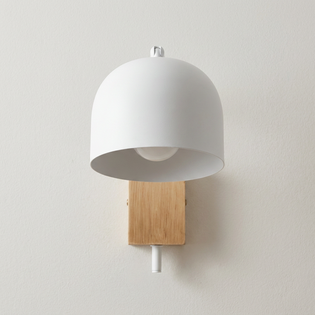 Applique murale acier blanc E27 Rupi — gros plan