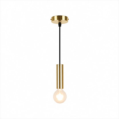 Suspension Cylindre Doré Ampoule Apparente | Dallas Solo