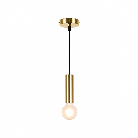 Suspension Cylindre Doré Ampoule Apparente | Dallas Solo